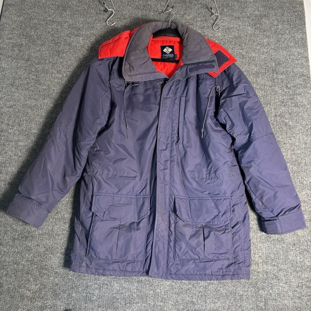 Columbia Whirlibird Parka Navy Blue Thinsulate Insulated Hooded Jacket Men's L